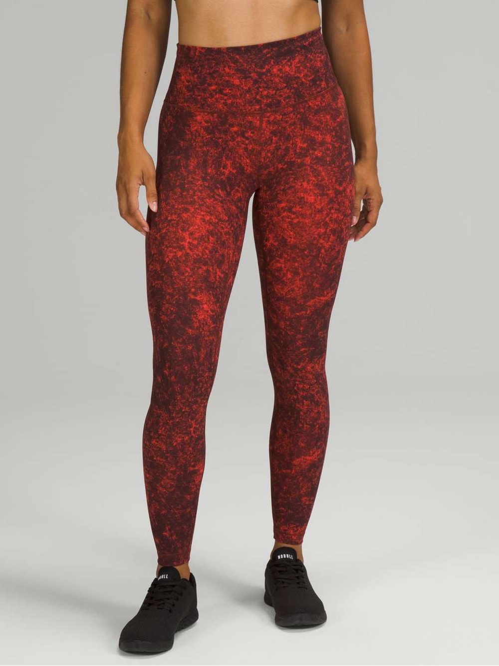 Lululemon Wunder Train High-Rise Tight 28"- Denim Wash Autumn Red Black Legging